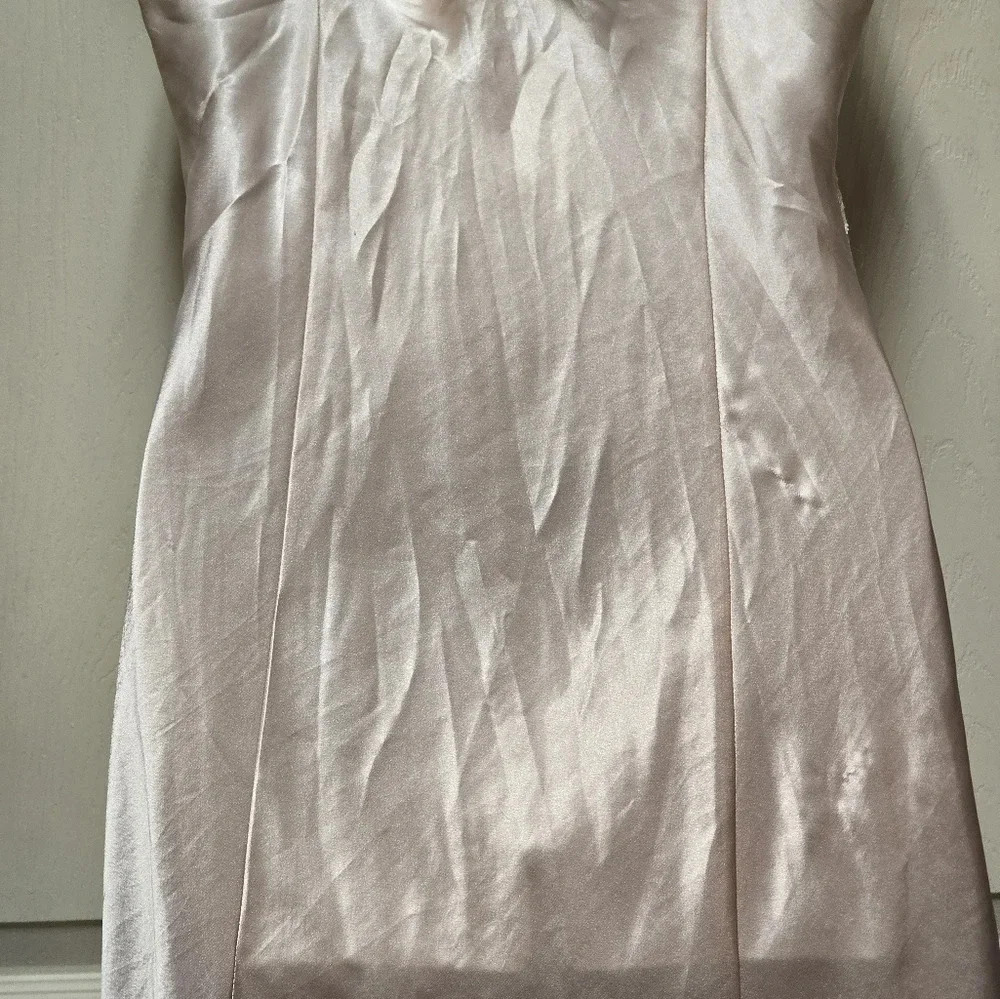 Vintage 90’s Victoria's Secret Blush Satin n Lace Front Split Ankle Gown Sz Med - Picture 14 of 17